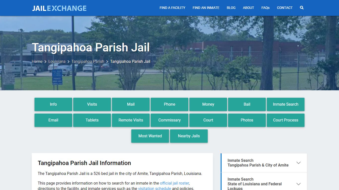 Tangipahoa Parish Jail, LA Inmate Search, Information